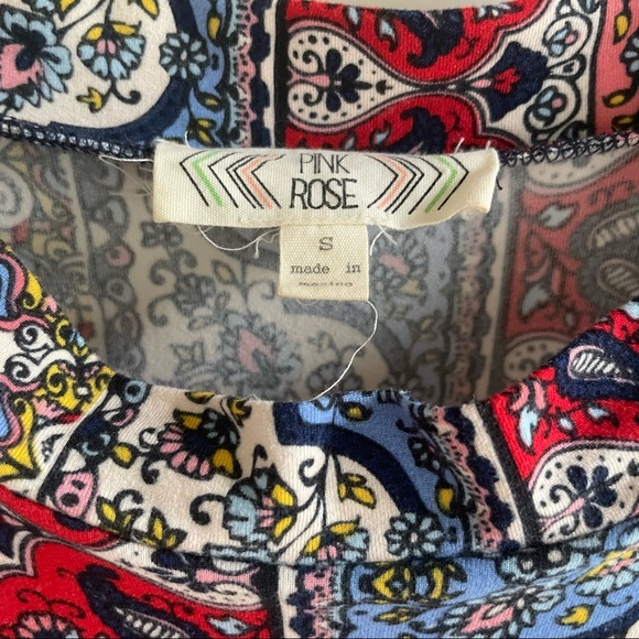 Pink rose soft and stretchy patterned sleeveless dress - Picture 3 of 5